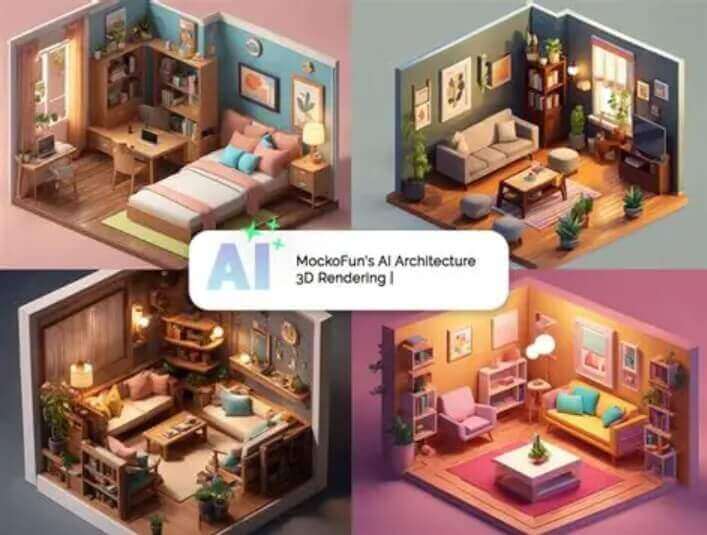AI room design generator example result