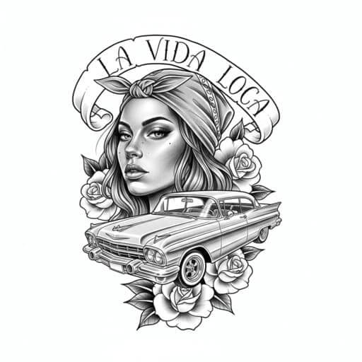 Chicano tattoo style example