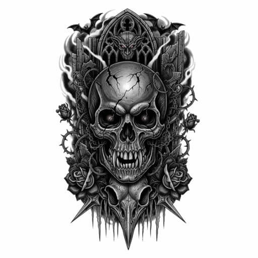 Horror tattoo style example